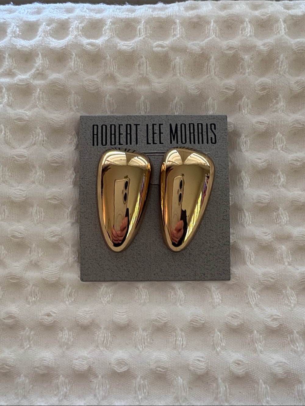 Robert Lee Morris Polished Goldtone Chunky Wedge Shaped Drop Earrings